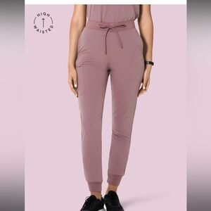 Women's Dusty Pink High-Waisted Scrubs Joggers